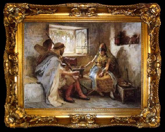 framed  unknow artist Arab or Arabic people and life. Orientalism oil paintings  329, ta009-2